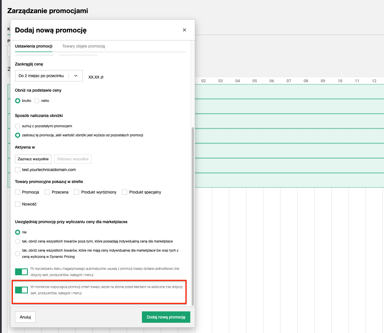 Odkrywanie produktów w momencie rozpoczynania promocji