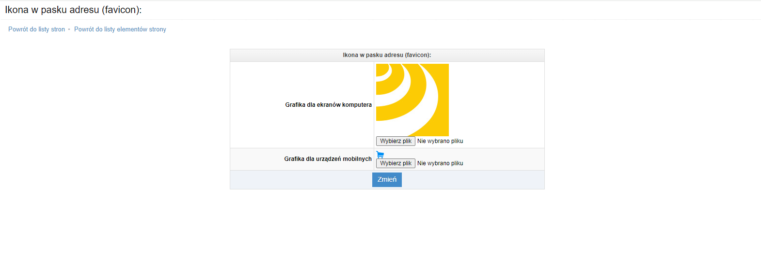 Edycja favicon w panelu IdoSell Shop