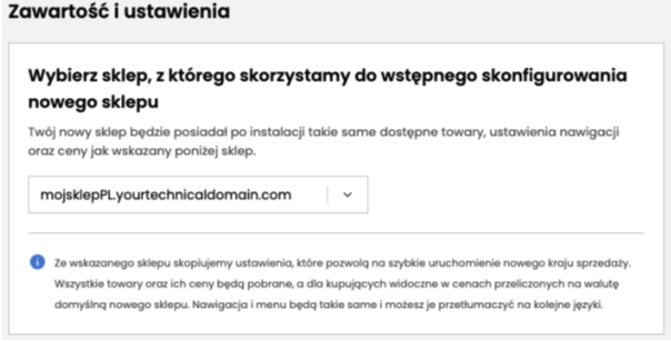 Konfiguracja zawartości sklepu