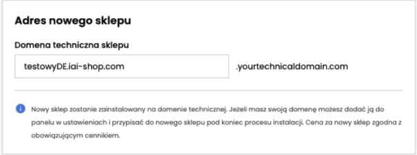 Adres domeny technicznej sklepu