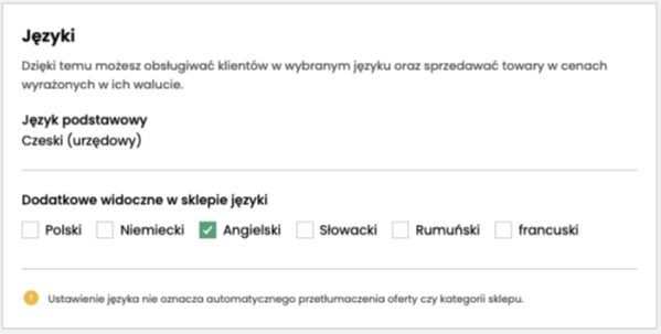 Ustawienia języków