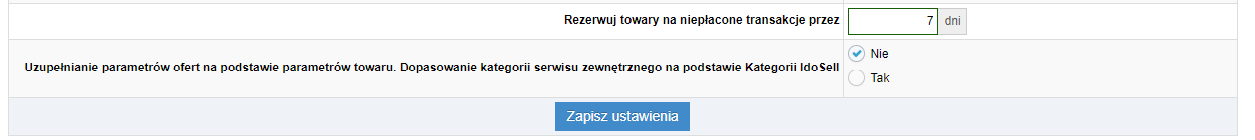 Widok tej opcji w automatach dla serwisów aukcyjnych