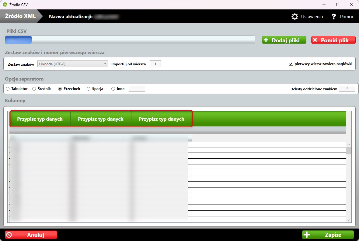 Przypisywanie typu danych - Downloader