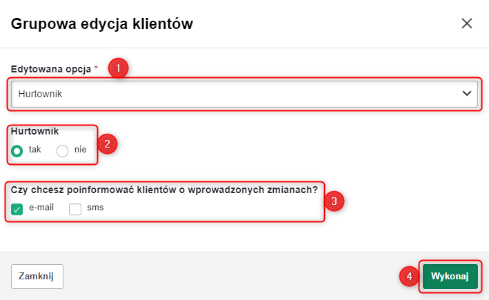 Grupowa edycja klientów