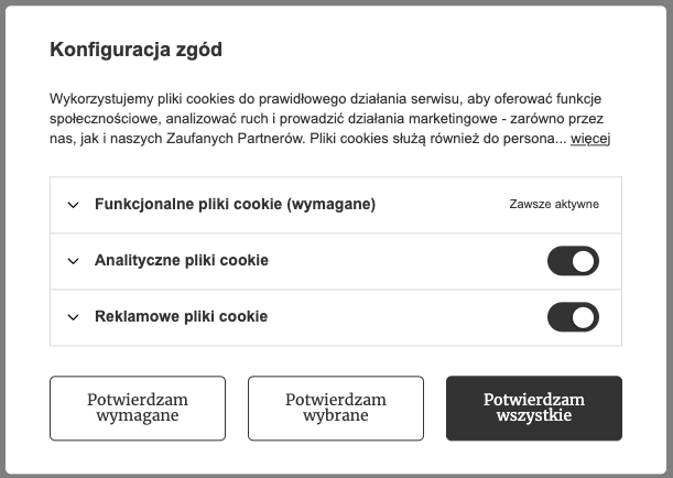 Zgoda w trybie aktywnym-zaawansowanym