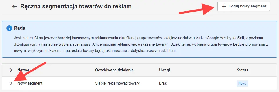 Ręczna segmentacja towarów do reklam