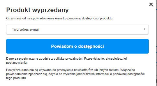 Monit, w którym możemy podać swój adres e-mail