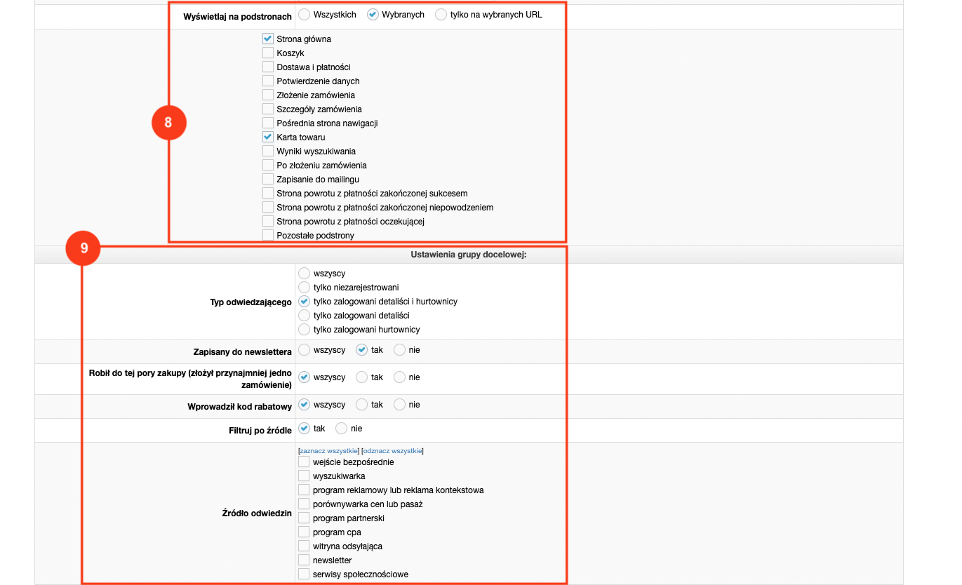 Konfiguracja dodatków HTML/JS 2