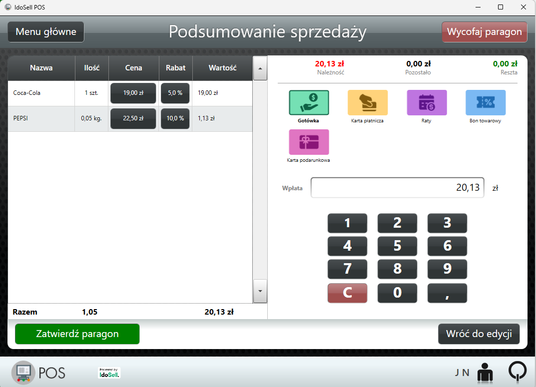 Instrukcja obsługi IdoSell POS