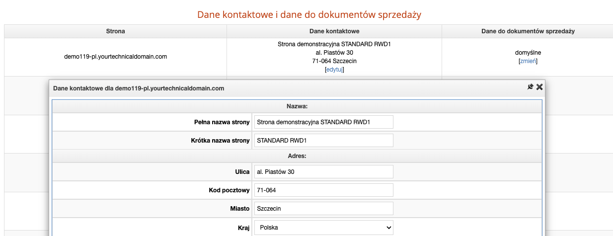 Mapy Google - dane kontaktowe