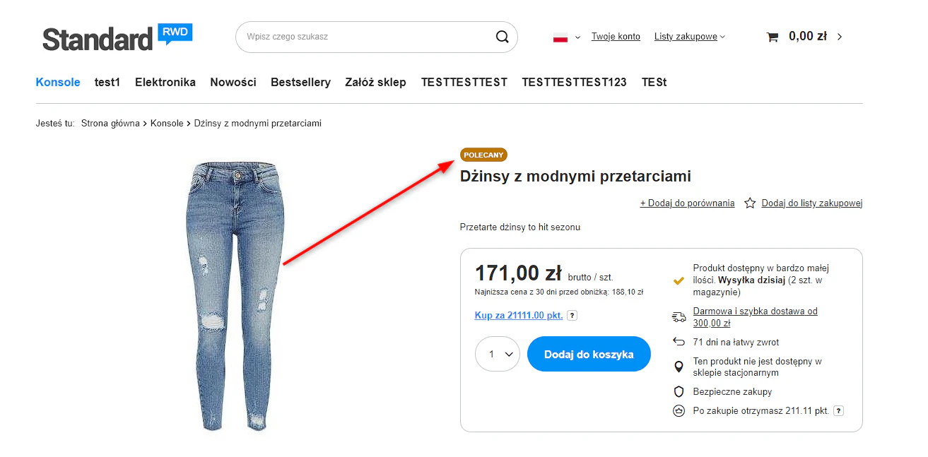 widok labela