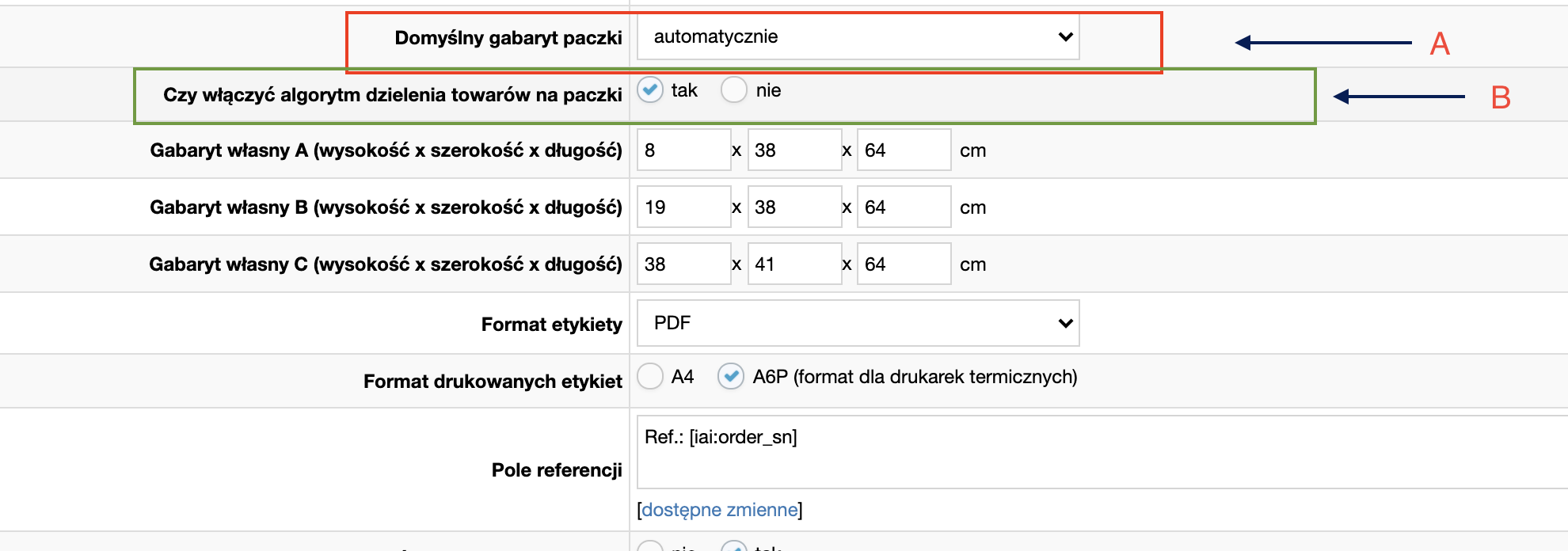 konfiguracja kurierow dla serwisu allegro7