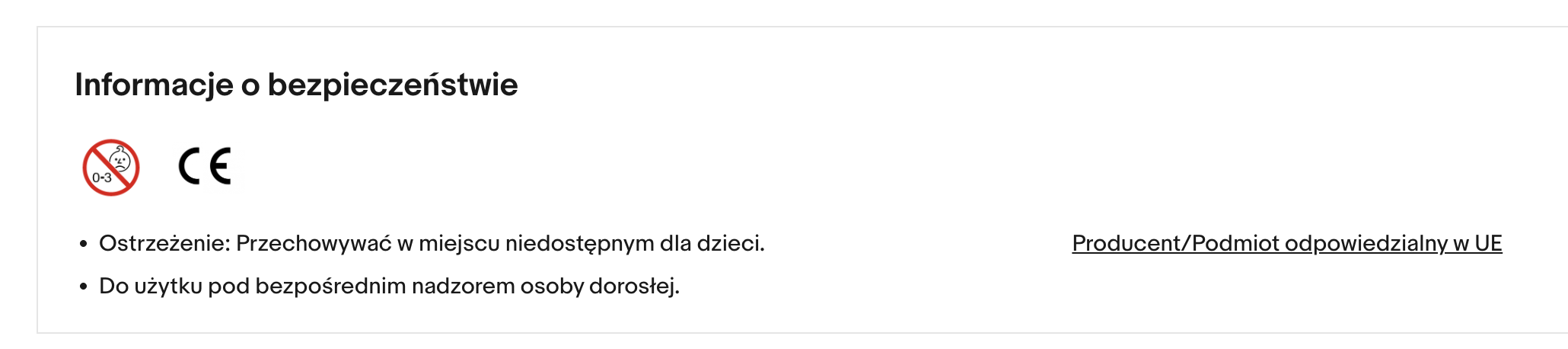 Informacje o bezpieczeństwie