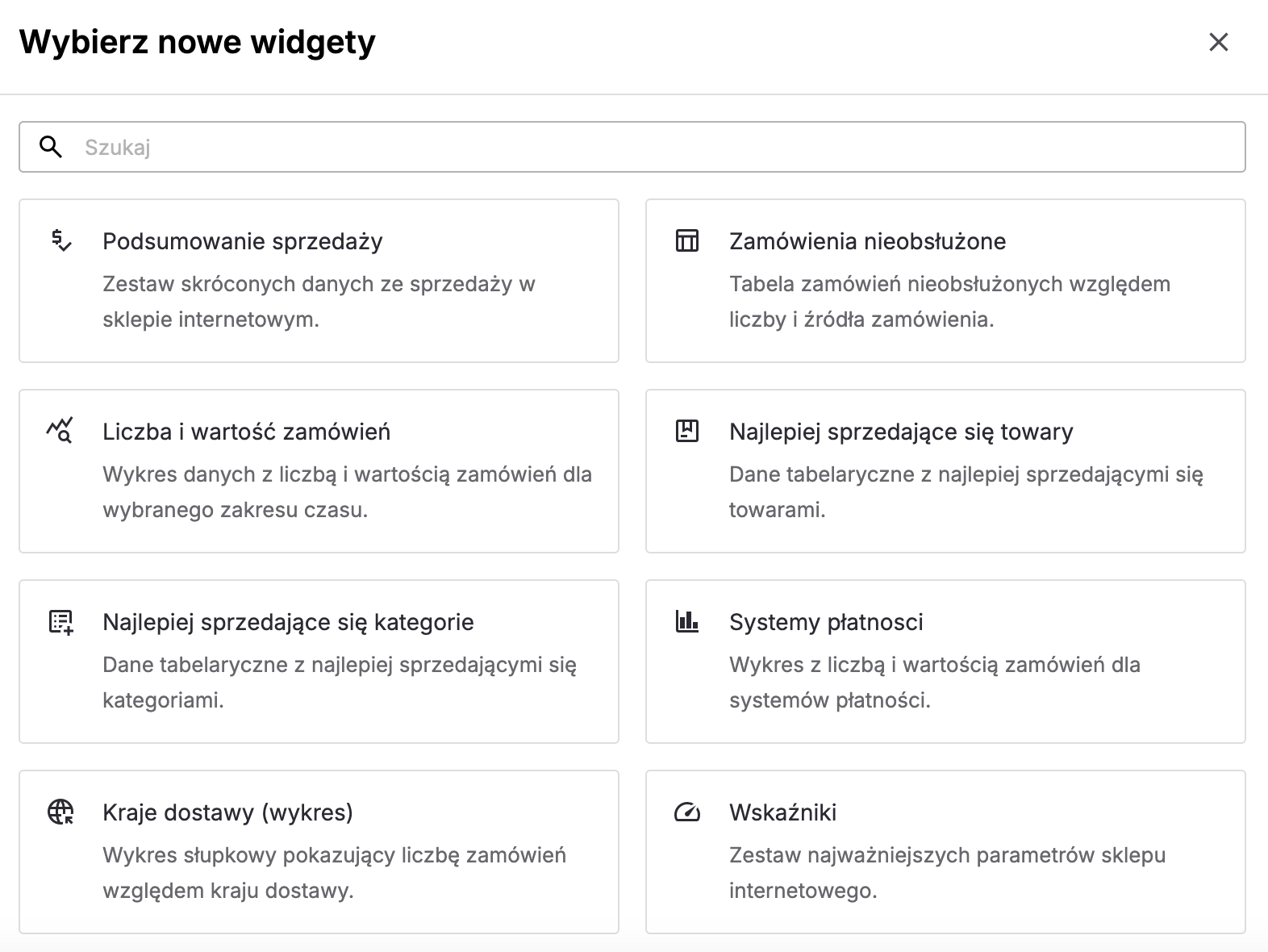 Nowe widgety