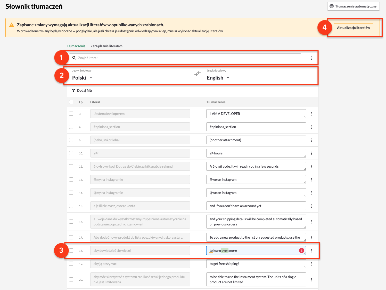 tłumaczenie manualne w słowniku tłumaczeń