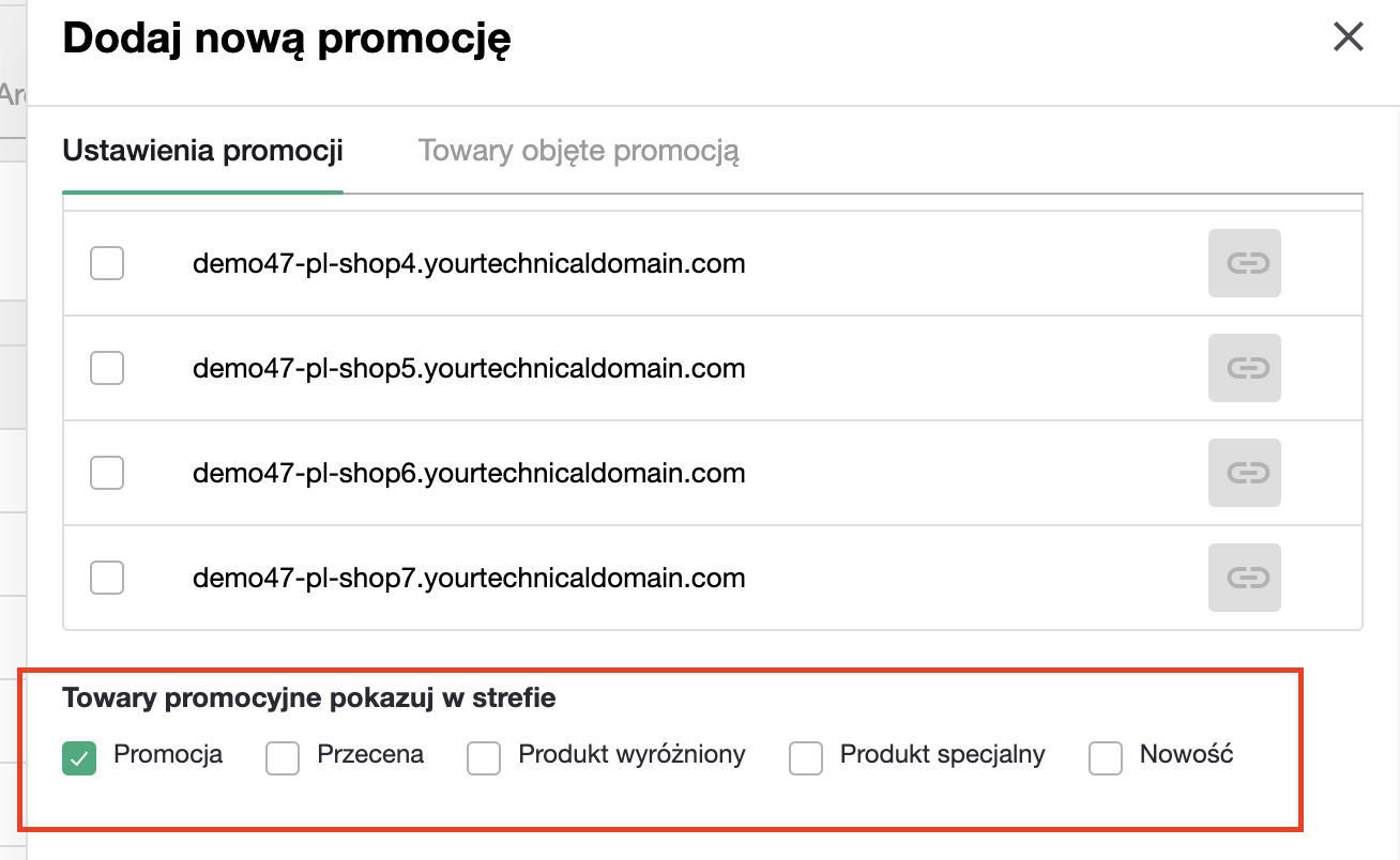 Strefy marketingowe - moduł promocji
