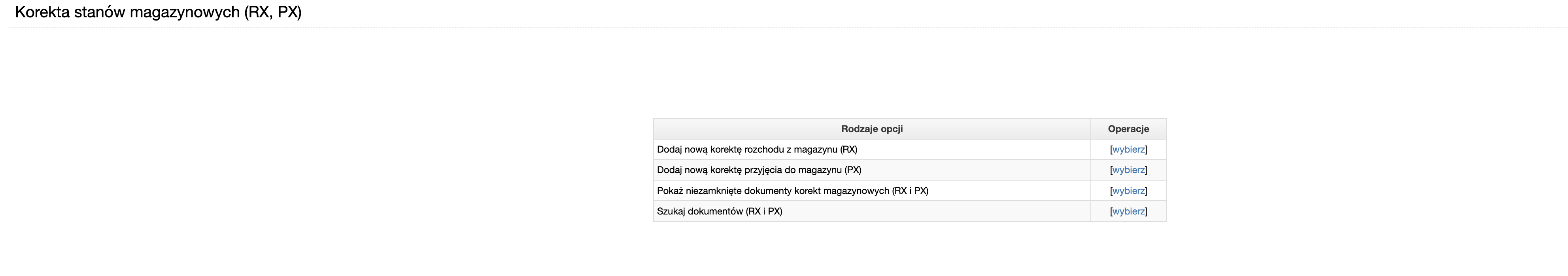 Korekta stanów magazynowych