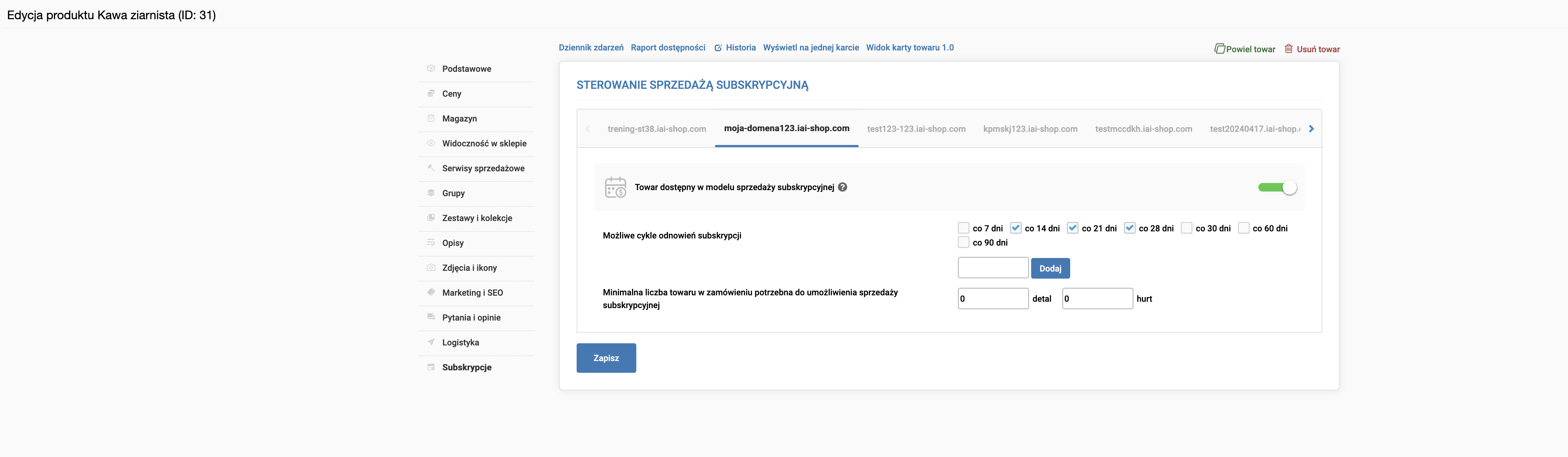 Sprzedaż subskrypcyjna