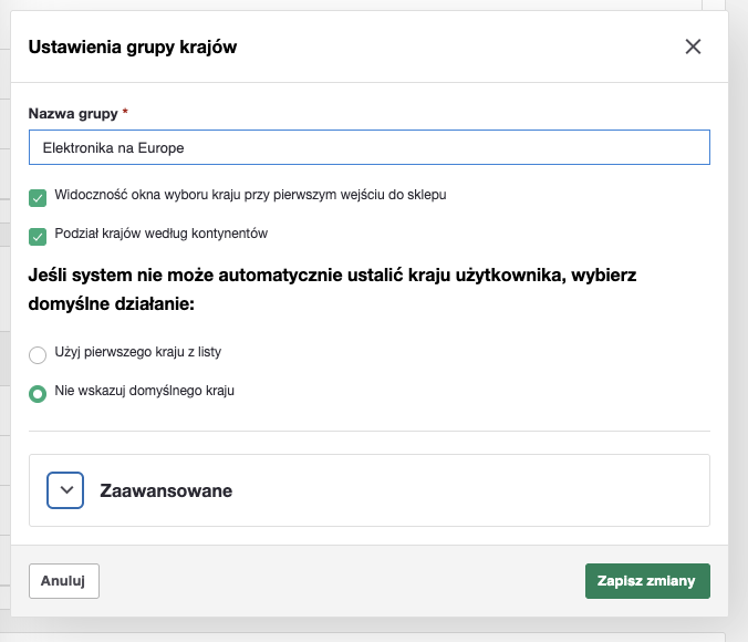 moduł krajów dodawanie kraju i sklepu