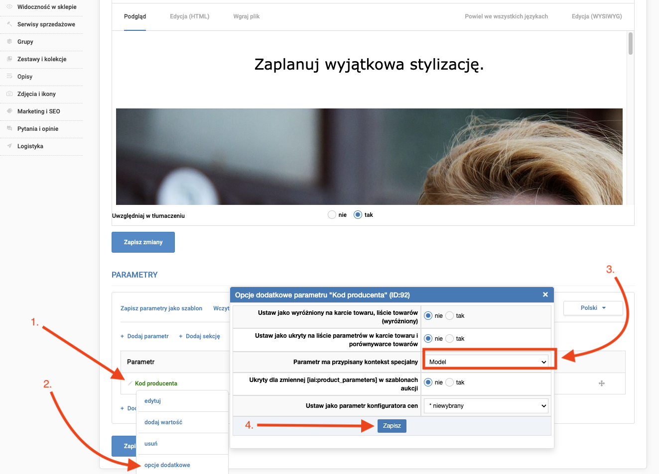 Dodanie kontekstu specjalnego