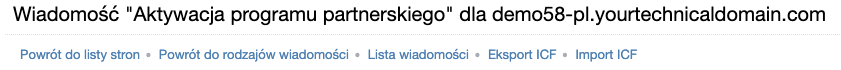 Import/eksport szablonu wiadomości w postaci pliku ICF