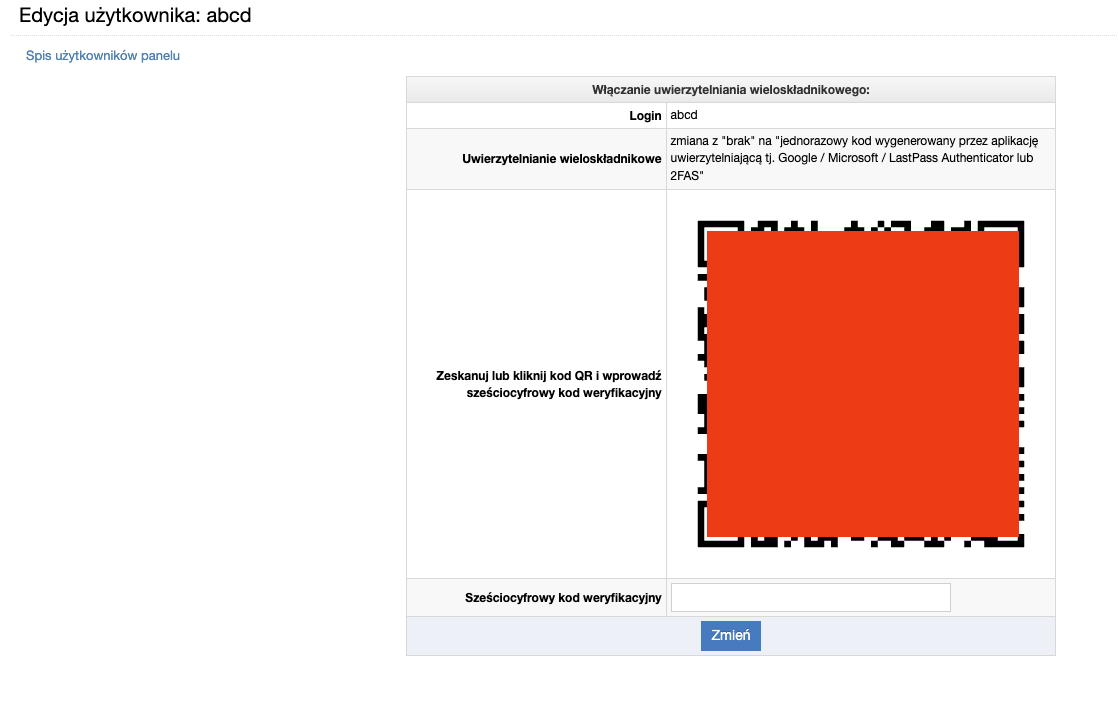 Kod QR czy MFA