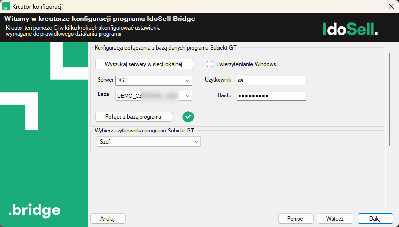 Konfiguracja Bridge - Konfiguracja połączenia z systemem ERP