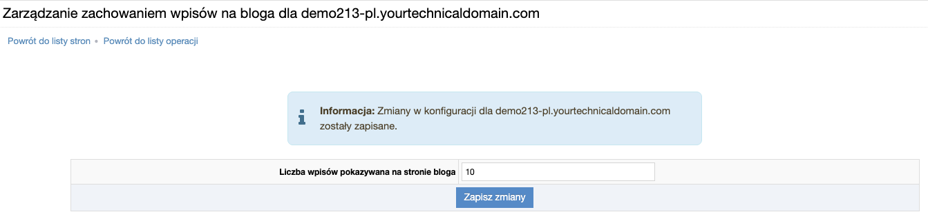 Ilość wpisów na stronie bloga