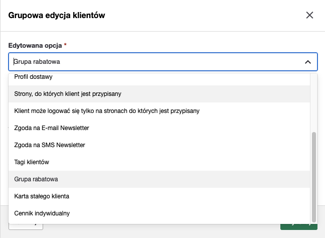 Grupa edycja klientów