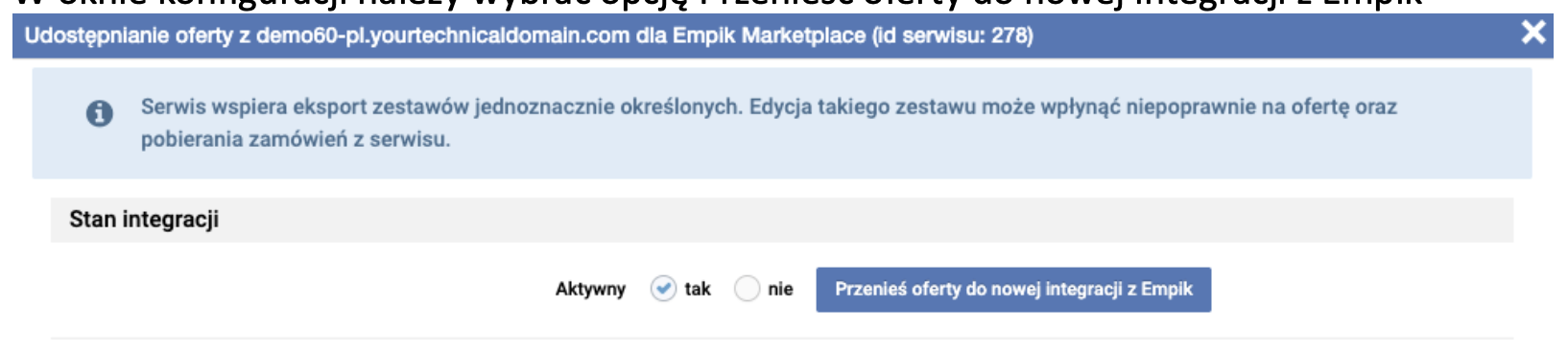Migracja ofert na nową integrację Empik