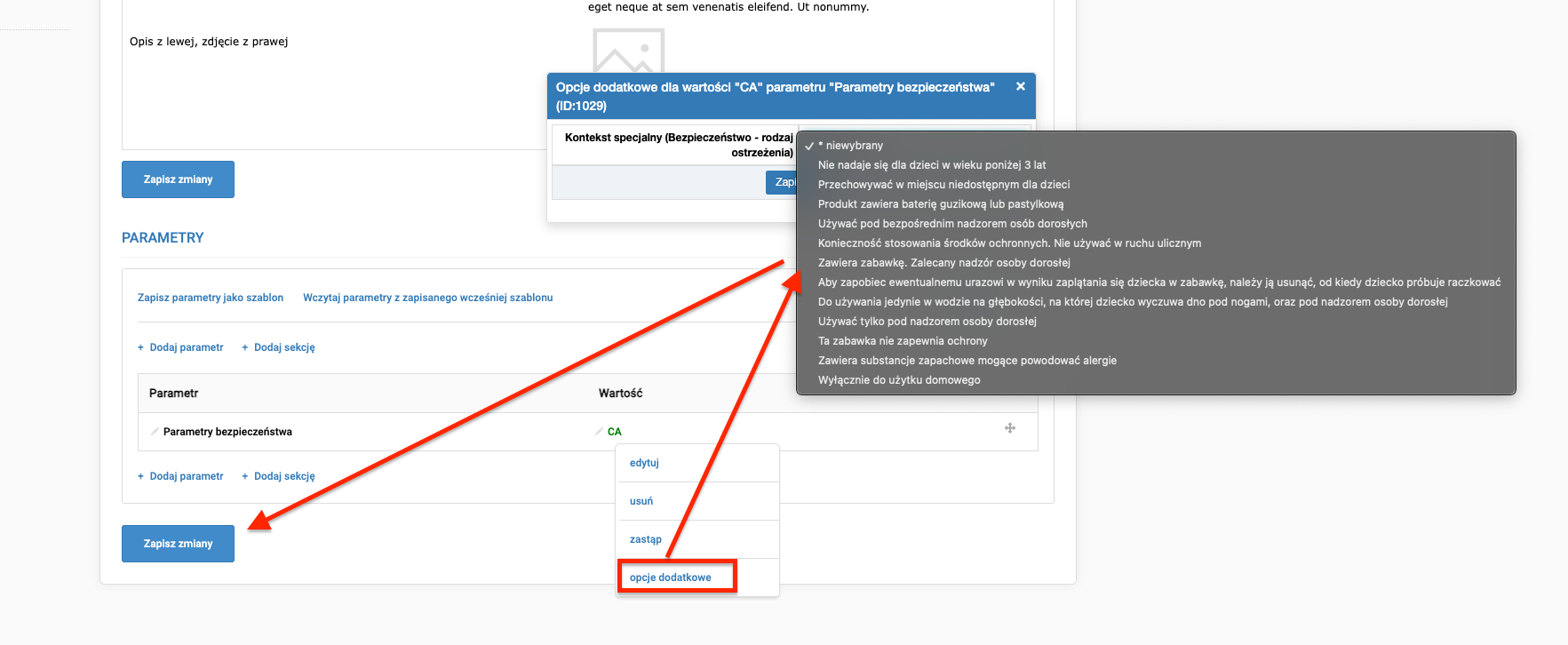 Ustawianie parametrów bezpieczeństwa