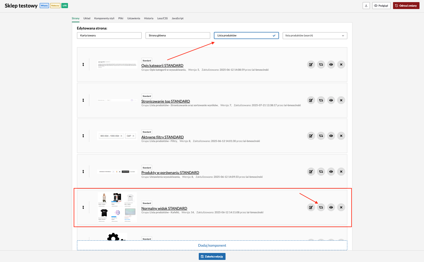 Dodawanie do koszyka