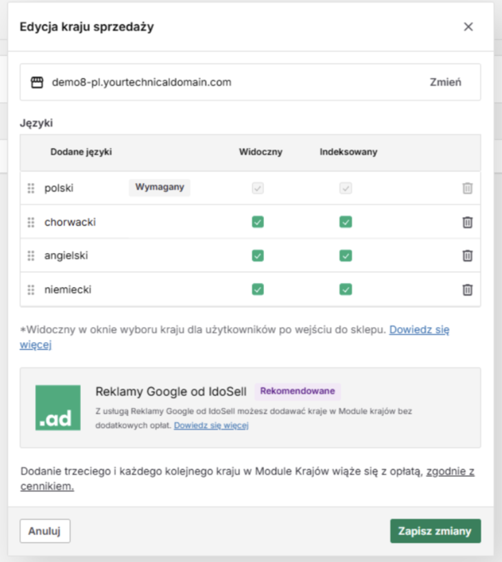 Edycja kraju sprzedaży