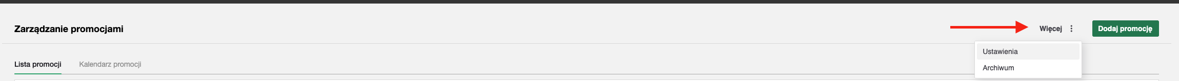 Ustawienia promocji