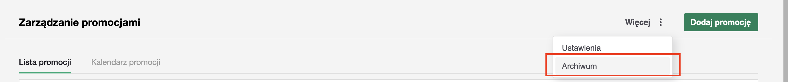 Archiwum promocji