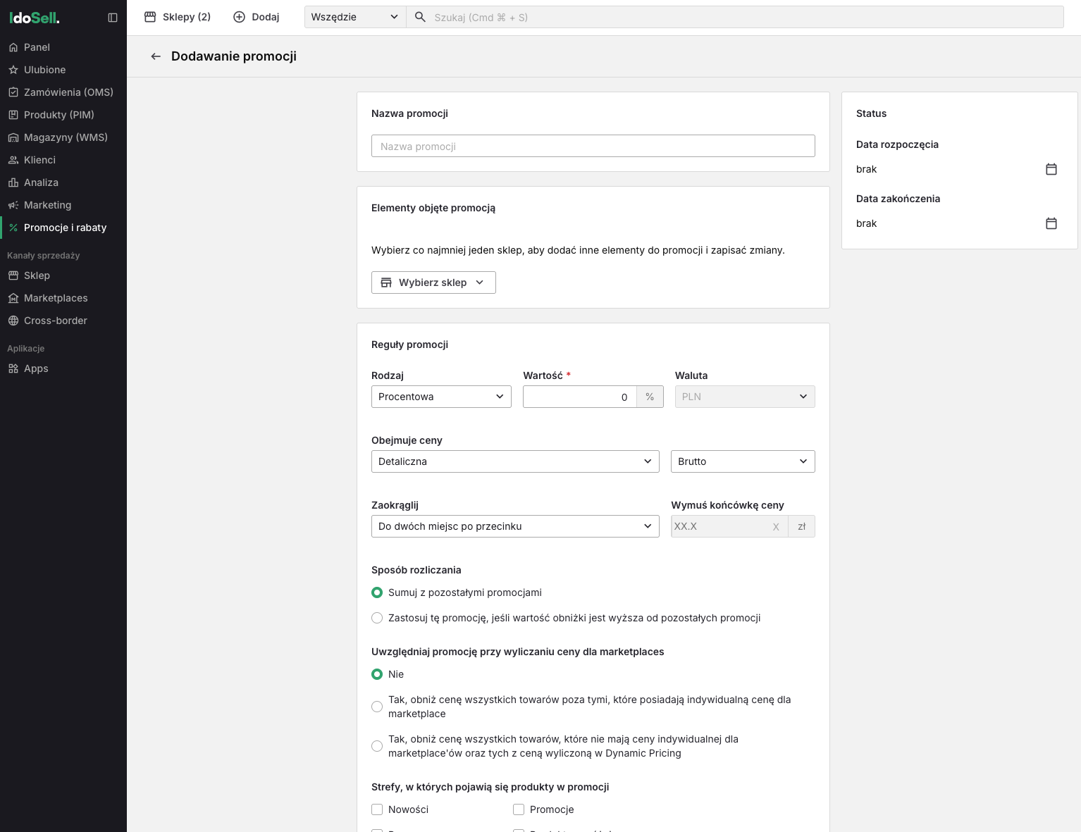 Dodawanie nowej promocji