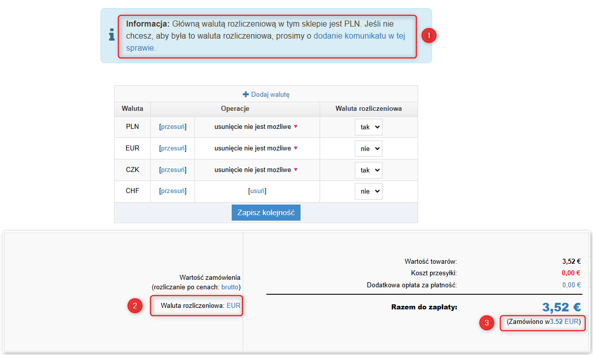 Kurs waluty obcej na dokumecie sprzedaży oraz VAT wyrażony w PLN