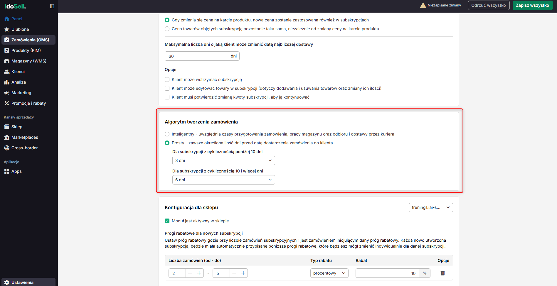 sprzedaż subskrypcyjna