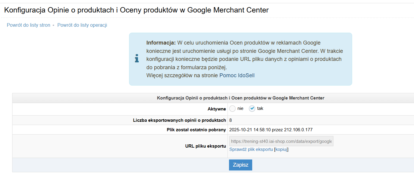 Opinie produktowe Google 