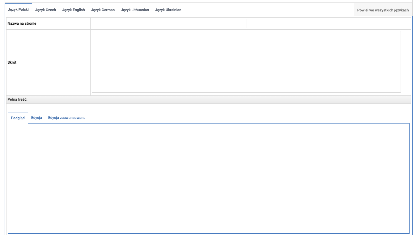 Zawartość wpisu na blog
