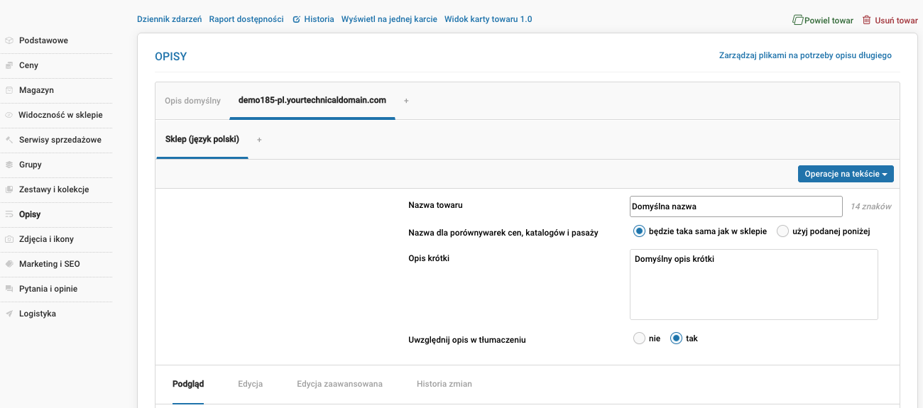 Moduł tłumaczeń automatycznych