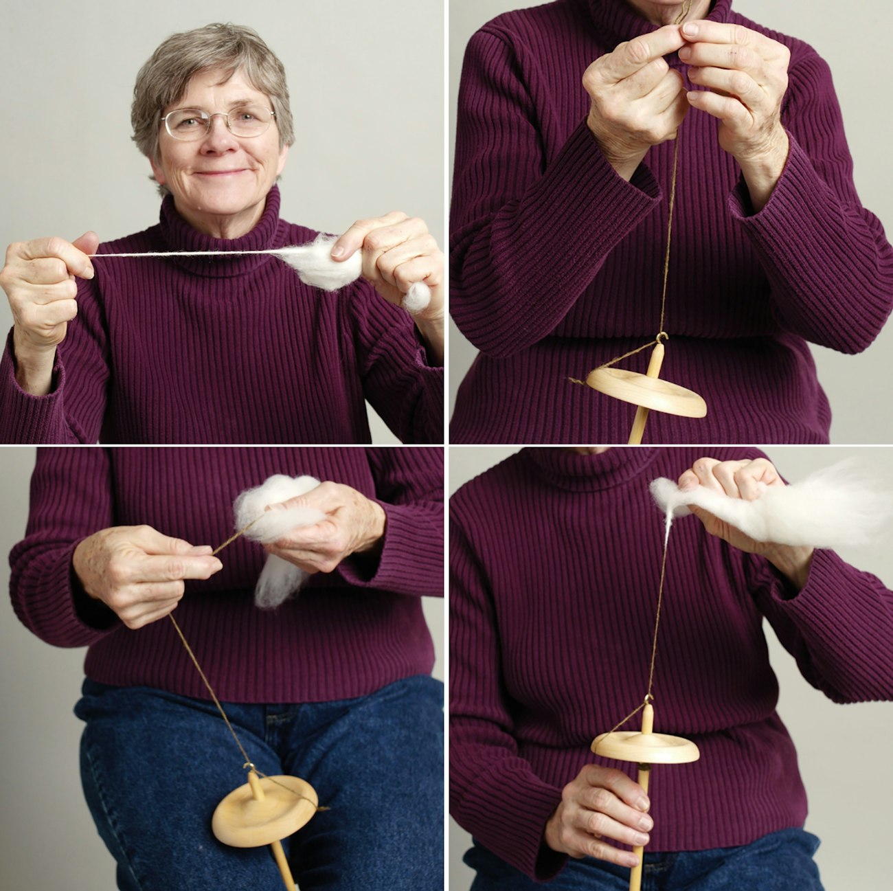 Maggie spindle spinning