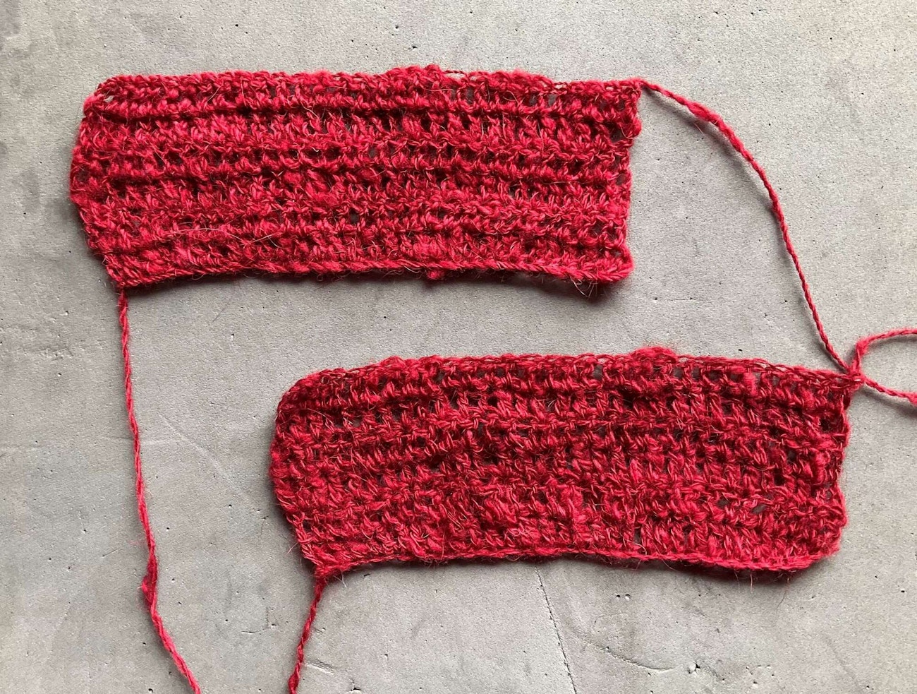 right hand crochet swatches
