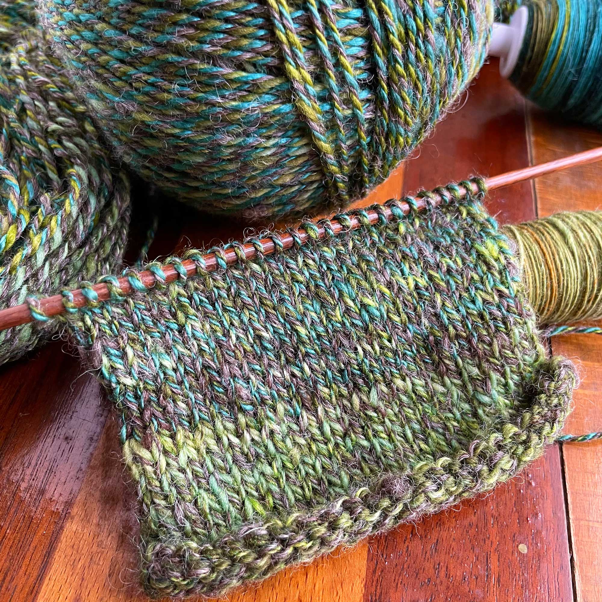 Spun up some multicolored yarn with plans to knit a sweater for my
