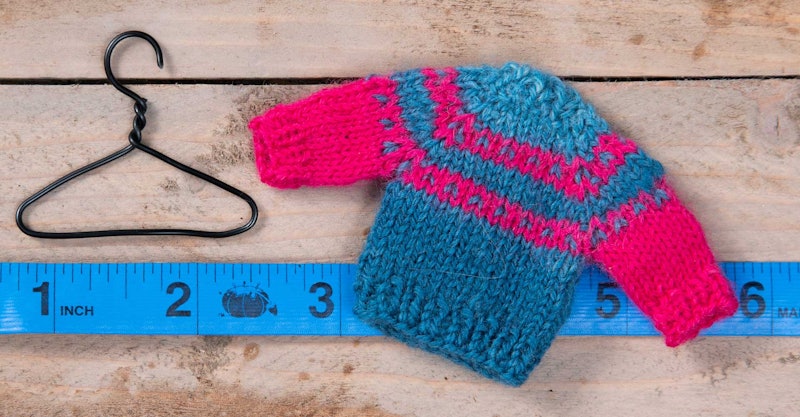 miniature knitted sweater