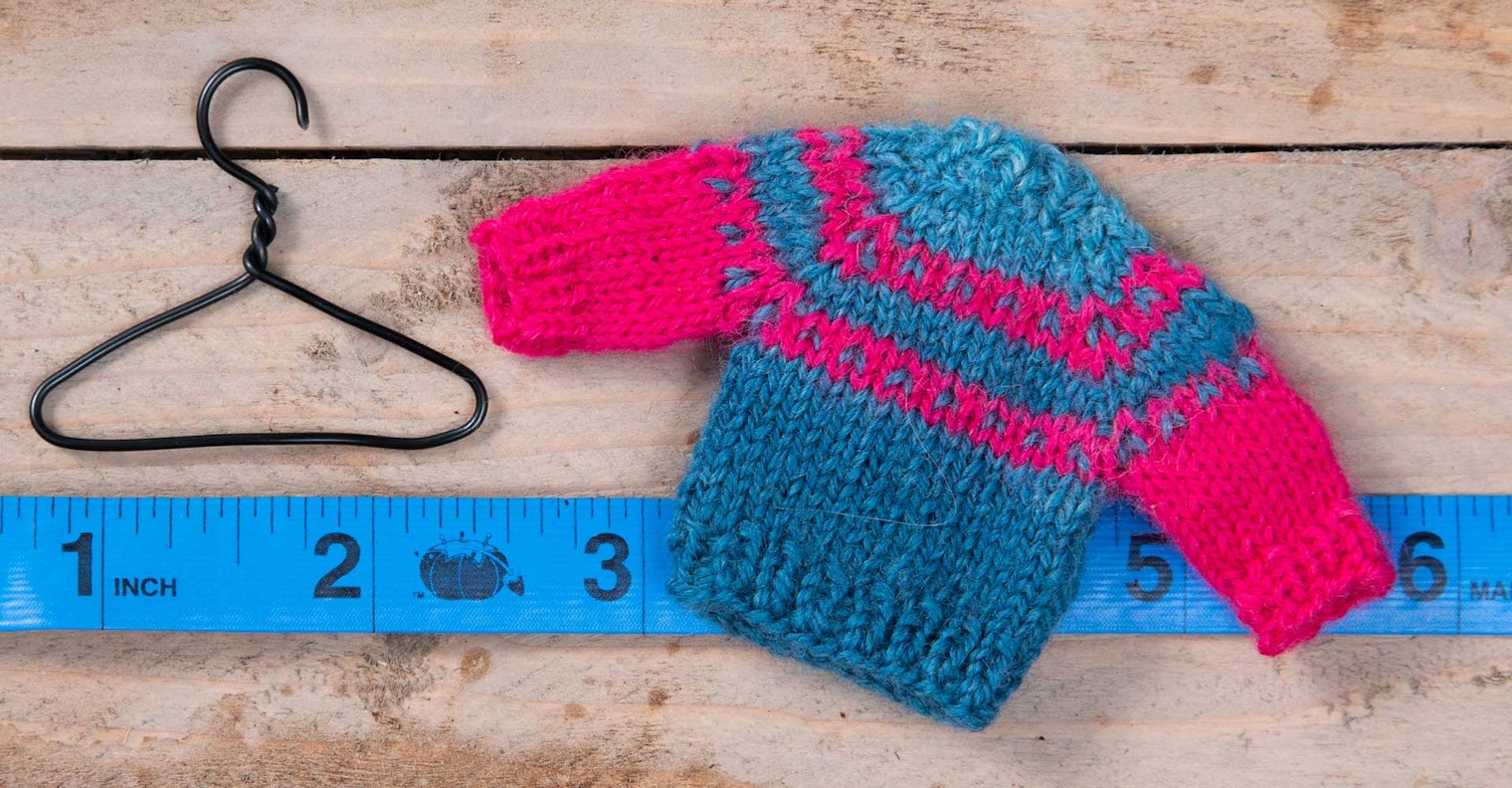 miniature knitted sweater