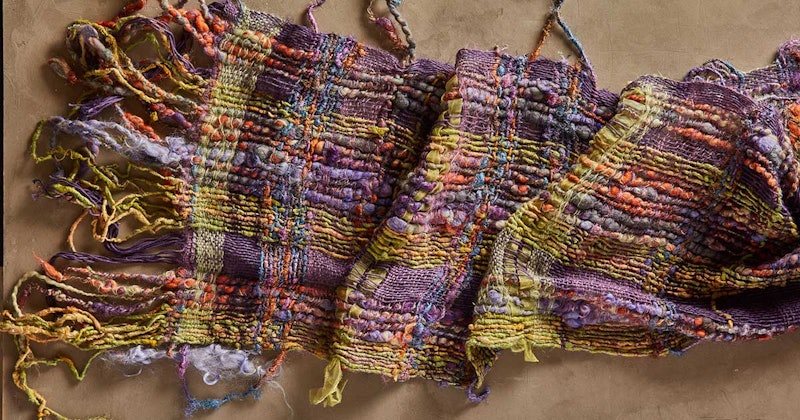 Esther believes that weaving is an amazing way to showcase art yarns. Photos by George Boe