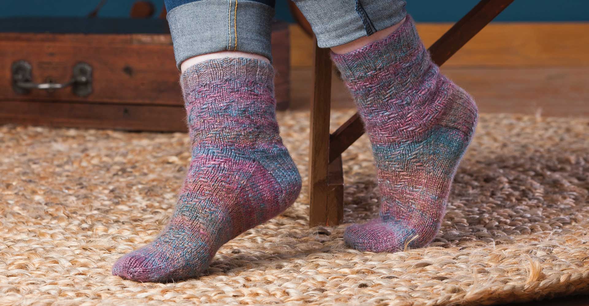 Handspun Lida Rose Socks Knitting Pattern Image