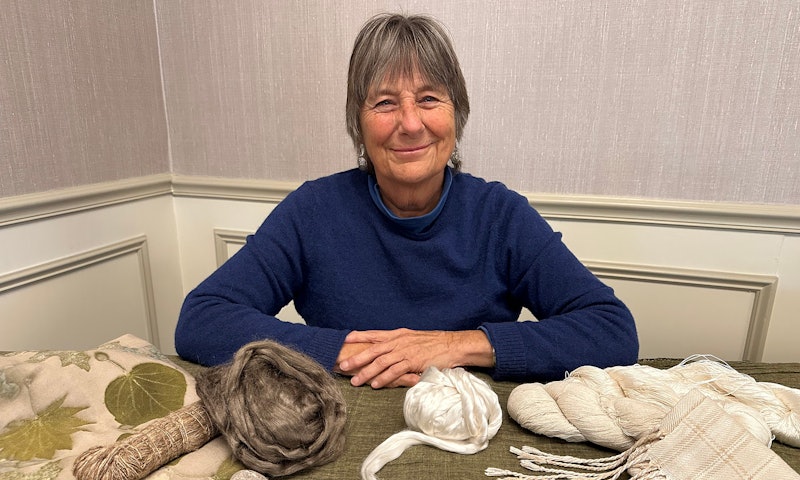 Karen Selk has found that all things silk provide a thread that binds together travel, research, writing, artwork, educating, and a silk business. Photos by Tiffany Warble