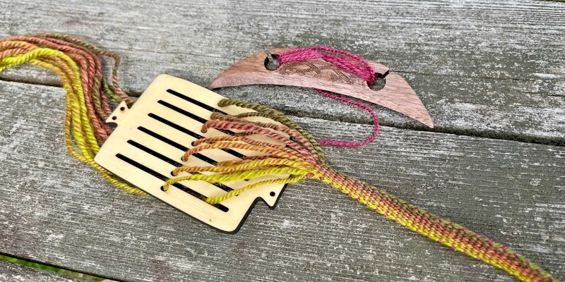 Kate will show you how to warp and weave this handspun band using a small rigid heddle, like the one shown here. Photo by Kate Larson